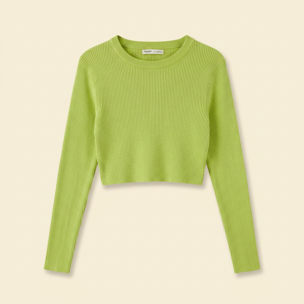 Pull côtelé Citron vert