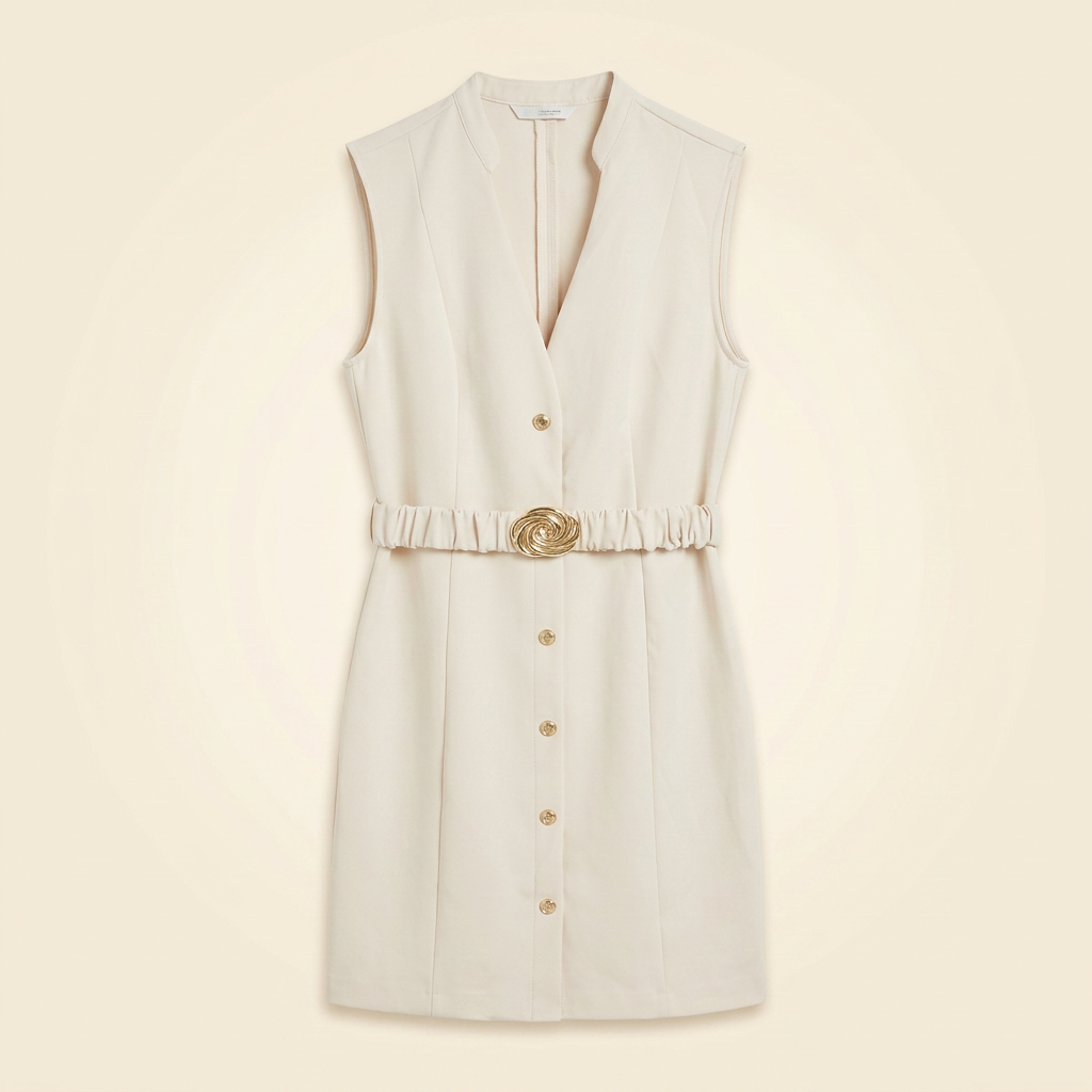 Robe ceinturée Ivoire