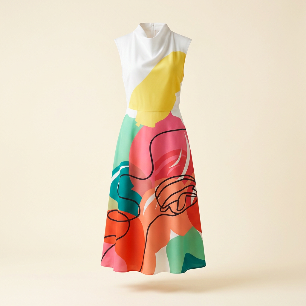 Robe longue Imprimé abstrait