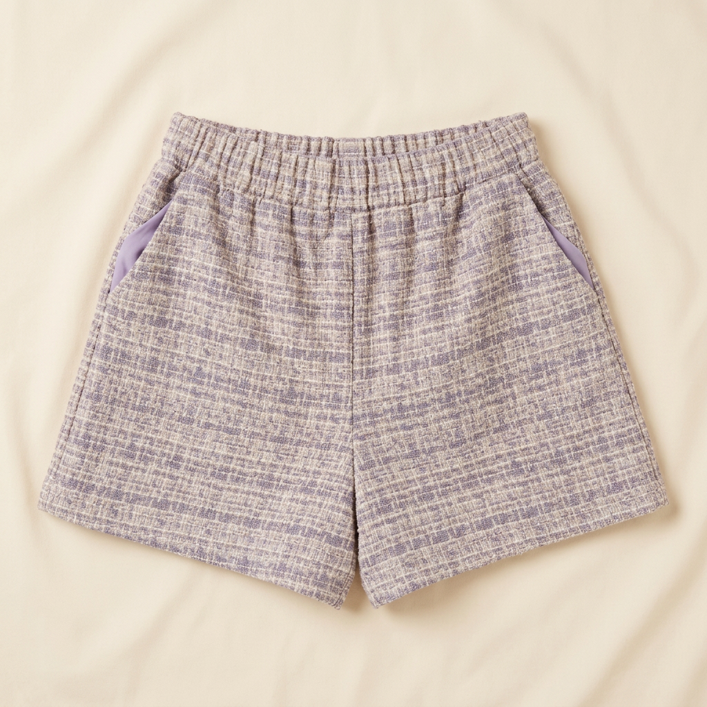 Short tweed Lilas